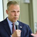 US Rep. Scott Perry speaks during a 2024 campaign event in front of employees at an insurance marketing firm.
