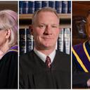 Los jueces de la Corte Suprema de Pensilvania Christine Donohue, Kevin Dougherty y David Wecht.