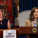 Independent Senate candidate Jodi Borello (left) and state Sen. Camera Bartolotta