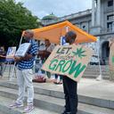 Supporters of legalizing cannabis for adult-use rally outside the state Capitol in Harrisburg on June 27, 2023