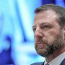 Homeland Security Secretary Markwayne Mullin testifies during a Senate hearing in March, 2026.
