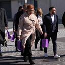 Lancaster Pa., Mayor Jaime Arroyo speaks with attendees at the ribbon cutting for a Finanta Credit Union in Reading, Pa.