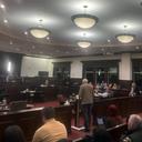 A commenter speaks about misprinted pollbooks at a meeting of the Chester County Board of Elections on Feb. 3, 2026.