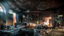 Inside the governor's residence after an arson attack on April 13.