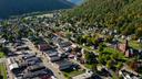 Emporium, the county seat of Cameron County, Pennsylvania, as seen from above.