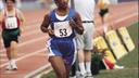Loretta Claiborne runs during the 1999 Special Olympics World Summer Games in North Carolina.