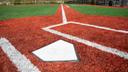 A home plate at a baseball field