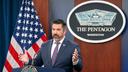 Pentagon spokesperson Sean Parnell speaks during a press briefing at the Pentagon.