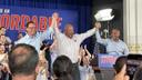 Pennsylvania Gov. Josh Shapiro, congressional candidate Bob Brooks and House Minority Leader Hakeem Jeffries campaign in Bethlehem, Pennsylvania, even as voters say they don’t like Washington politicians inserting themselves.