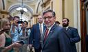 Speaker of the House Mike Johnson at the Capitol before the final passage of President Donald Trump's tax cuts bill.