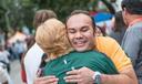 Phoenixville Mayor Peter Urscheler hugs someone at an event.