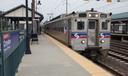 A SEPTA train at the Croydon Station.