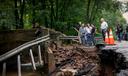 PA Gov. Josh Shapiro, U.S. Sen. Bob Casey, other officials, and first responders survey Bucks County flooding damage.