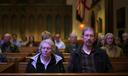 Pat, left, and Joe Weaver sit in meditation during a weekly "Contemplative Citizenship" service at St. James Episcopal Church in Lancaster, PA.