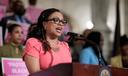 State Rep. Gina Curry (D., Delaware) speaks at a 2023 news conference on maternal health.