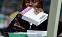 Lehigh County voter registration workers sort mail ballots Nov. 5, 2024, at Lehigh County Government Center in Allentown, Pa.