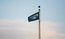 A Philadelphia Eagles flag flies over the state Capitol in Harrisburg in 2018.