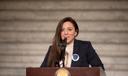 Former Pennsylvania Child Advocate Maryann McEvoy speaks in the state Capitol in 2024.