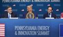 President Donald Trump speaks at the "Inaugural Pennsylvania Energy and Innovation Event" at Carnegie Mellon University.