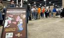 People stand in line for milkshakes at the 2026 Pennsylvania Farm Show.