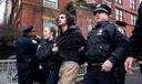Police detain Emir Balat after he attempted to detonate an improvised explosive device during a counterprotest against far right influencer Jake Lang staging an anti-Islam protest outside Gracie Mansion, Saturday, March 7, 2026, in New York
