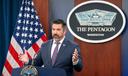 Pentagon spokesperson Sean Parnell speaks during a press briefing at the Pentagon.