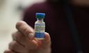 Dr. Jessica Early holds a vial of the combination measles, mumps and rubella vaccine at Prisma Health Pediatrics in Greer, S.C., March 18, 2026.