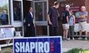 Pennsylvania Gov. Josh Shapiro walks out of his polling place in Rydal, Pa., Tuesday, May 19, 2026.