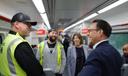 Gov. Josh Shapiro rides a SEPTA train to promote the need for transit funding.