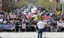 State Rep. Aaron Bernstine was one of at least four Pennsylvania lawmakers to participate in a rally to reopen the state at the Capitol on Monday.