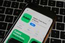 An ad for the prediction market app Kalshi is displayed on a mobile phone Thursday, April 16, 2026.