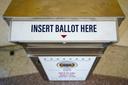 A ballot drop box is shown on primary Election Day 2024 at Northampton County Courthouse in Easton, Pennsylvania.