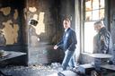 Gov. Josh Shapiro tours the residence after an April 2025 arson attack.