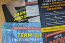 A pile of mailers intended to sway the PA Supreme Court retention races.