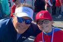 Tom Frebel with a young player in the Baseballtown Charities Dream League.