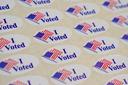 “I Voted” stickers are shown on May 19, 2026, In Quakertown, Bucks County, Pennsylvania. “I Voted” stickers are shown on May 19, 2026, In Quakertown, Bucks County, Pennsylvania.