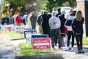 Pennsylvania voters wait in line.
