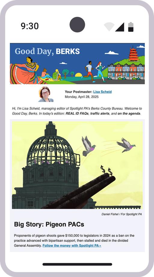 Screenshot of the newsletter on a mobile device Screenshot of the newsletter on a mobile device