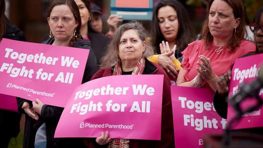 Public officials and members of Planned Parenthood at a 2022 press conference about the overturning of Roe v. Wade. Public officials and members of Planned Parenthood at a 2022 press conference about the overturning of Roe v. Wade.