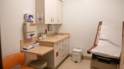 A room at a health care facility