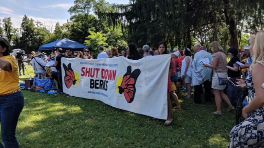Shut Down Berks coalition protests outside the Berks County Residential Center on July 15, 2018. Shut Down Berks coalition protests outside the Berks County Residential Center on July 15, 2018.