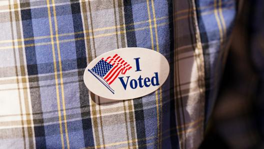 Voter Richard Solga speaks May 19, 2026, outside Sheridan Elementary School in Allentown, Lehigh County, Pennsylvania.