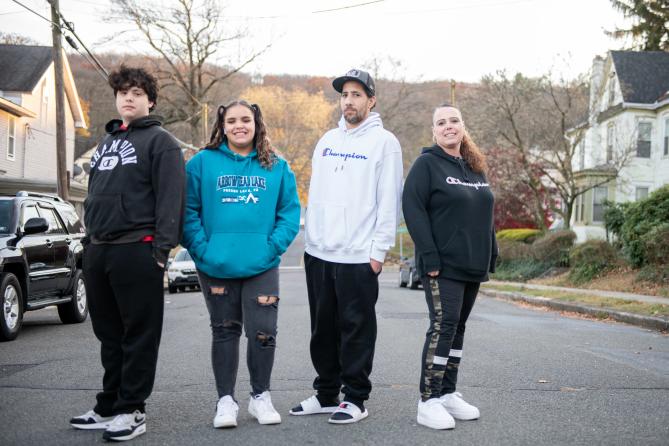 Melissa Caterini and Christopher Crafton moved their young family to the Antietam School District to give their kids a “perfect childhood”.

From left: Jayden Alvarez, 15, Mikayla Alvarez,14, Christopher Crafton, and Melissa Caterini.