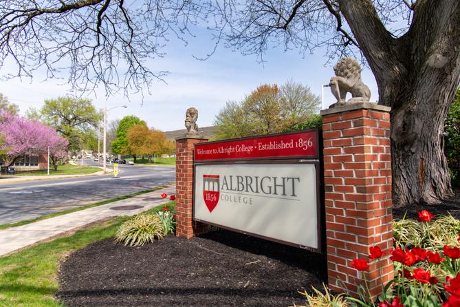 Albright College entrance sign Albright College entrance sign