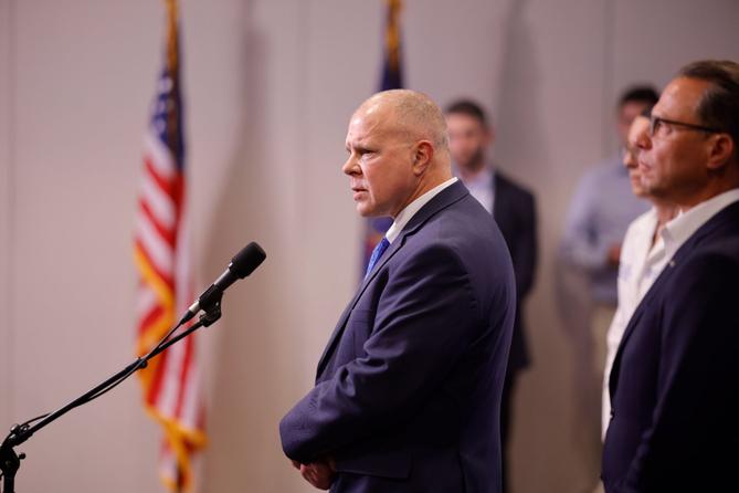 Lt. Col. George Bivens, Pennsylvania State Police acting commissioner, is joined by Gov. Josh Shapiro to discuss the crash. Lt. Col. George Bivens, Pennsylvania State Police acting commissioner, is joined by Gov. Josh Shapiro to discuss the crash.