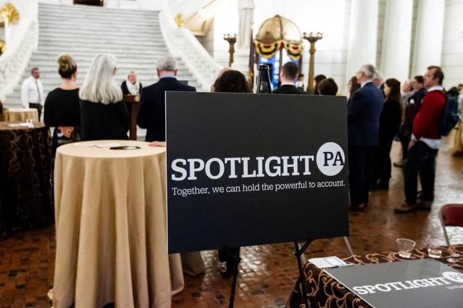 A celebration of Spotlight PA in the Pennsylvania state capitol in Harrisburg, PA.