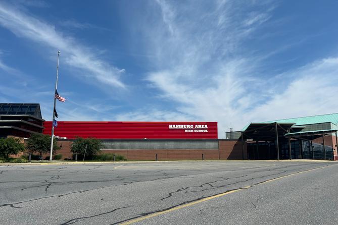 The exterior of Hamburg Area High School.