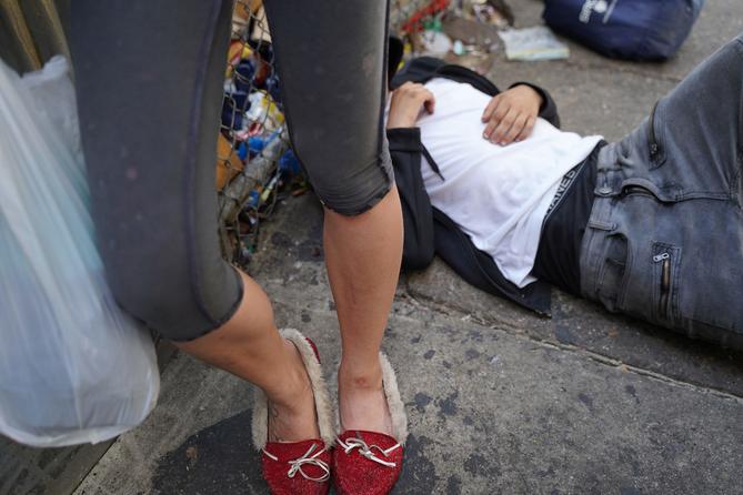 A slice of life along Kensington Ave where the city is struggling with the opioid crisis. This picture shows people living with addiction along the 2700 block of the avenue as seen on Thursday, June 27, 2019. The Kensington section of Philadelphia is considered ground zero for the city’s opioid crisis.