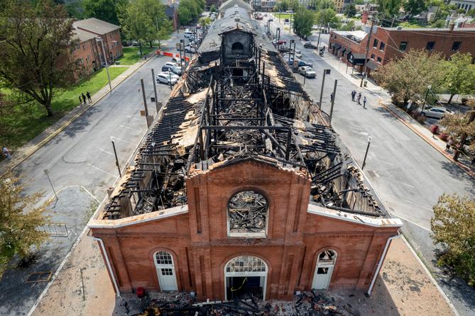 Broad Street Market in Harrisburg was severely damaged by fire in July 2023.