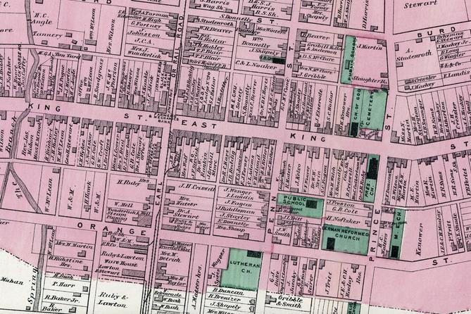 An 1872 map of Shippensburg.